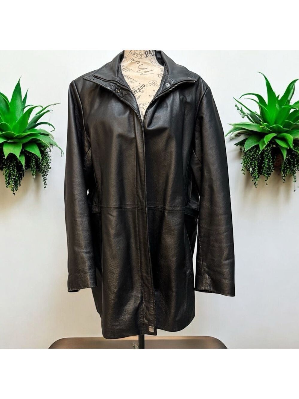 Massini Black Leather Jacket Women's Size 1X